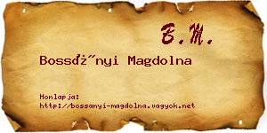Bossányi Magdolna névjegykártya