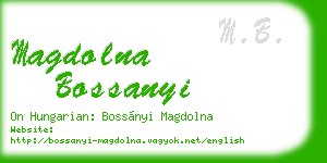 magdolna bossanyi business card