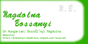 magdolna bossanyi business card